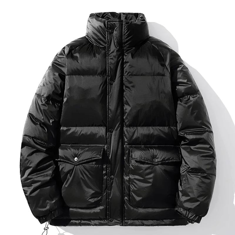 Veste Rembourrée En Duvet De Canard Blanc Pour Homme Vêtement D'extérieur Surdimensionné Noir Hiver - Noir