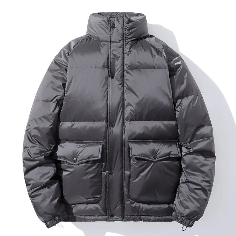 Veste Rembourrée En Duvet De Canard Blanc Pour Homme Vêtement D'extérieur Surdimensionné Noir Hiver - Noir