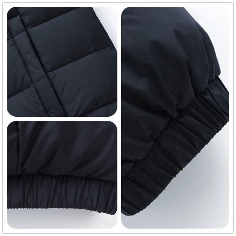 Vestes Épaisses Et Chaudes Pour Automne Et Hiver Col Montant Décontracté Parkas Portables Minces Manteaux En Duvet De Canard Blanc Vêtements D'extérieur Coupe-vent - Noir