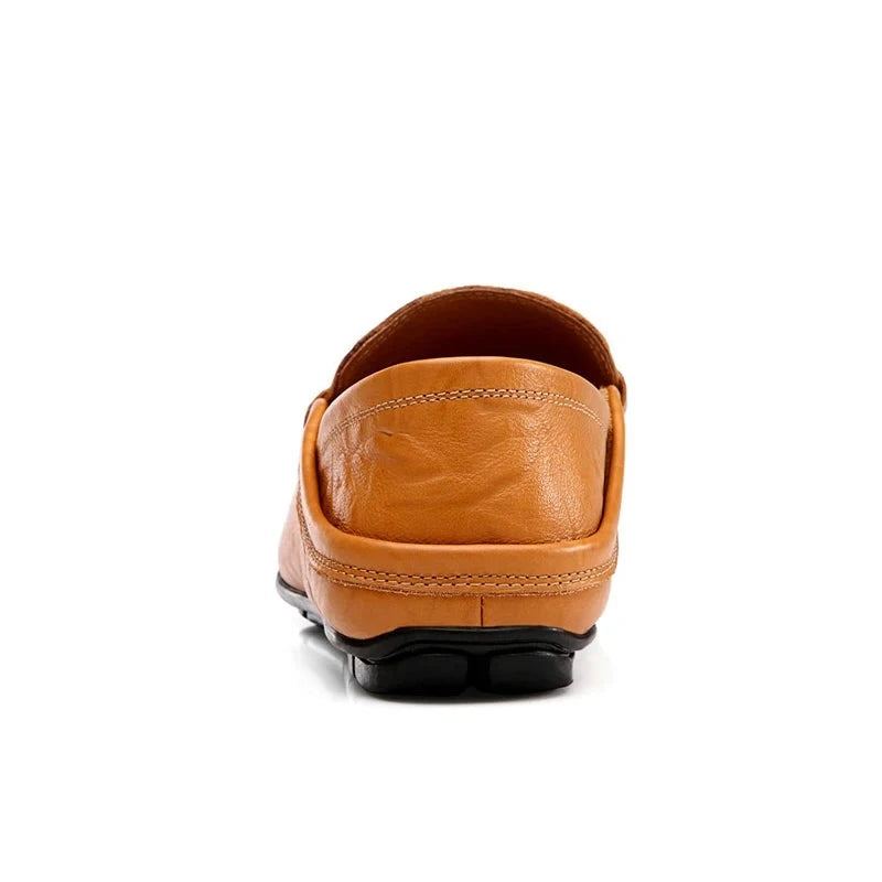 Chaussures En Cuir Faites À La Main Confortables Plates Décontractées Pour Hommes Design Homme Bas En - Rouge Marron