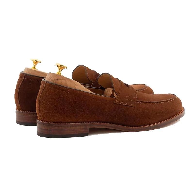 Mocassins En Cuir Véritable Pour Hommes Chaussures D'affaires Solides Fête Au Bureau Originales Meilleures De Styliste Faites À La Main - Brun