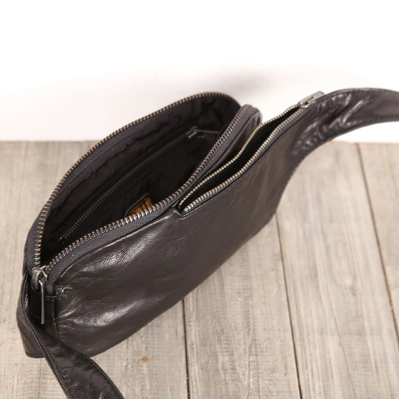 Mini Sac À Main En Cuir Véritable Fait À La - Noir