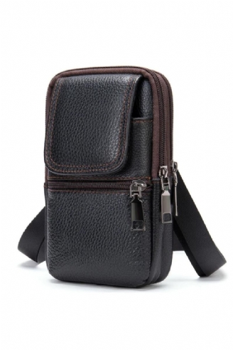 Mini Sac De Taille En Cuir Véritable Pour Hommes