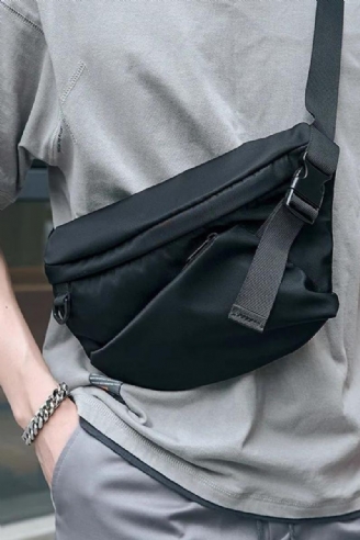 Oxford – Sac À Bandoulière Plat Étanche Pour Hommes Sac De Taille De Sport Avec Fermeture Éclair Au Dos L'extérieur