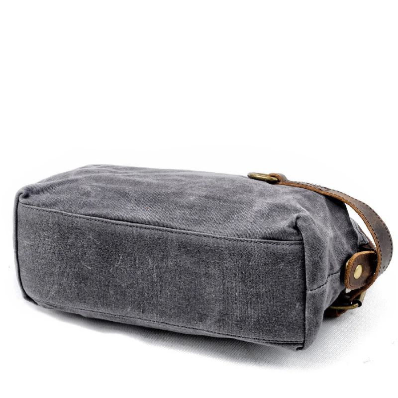 Pochette De Voyage En Toile Sac À Main Pour Hommes Sac De Lavage Étanche Sac À Petit Sac De Poignet - Gris Foncé