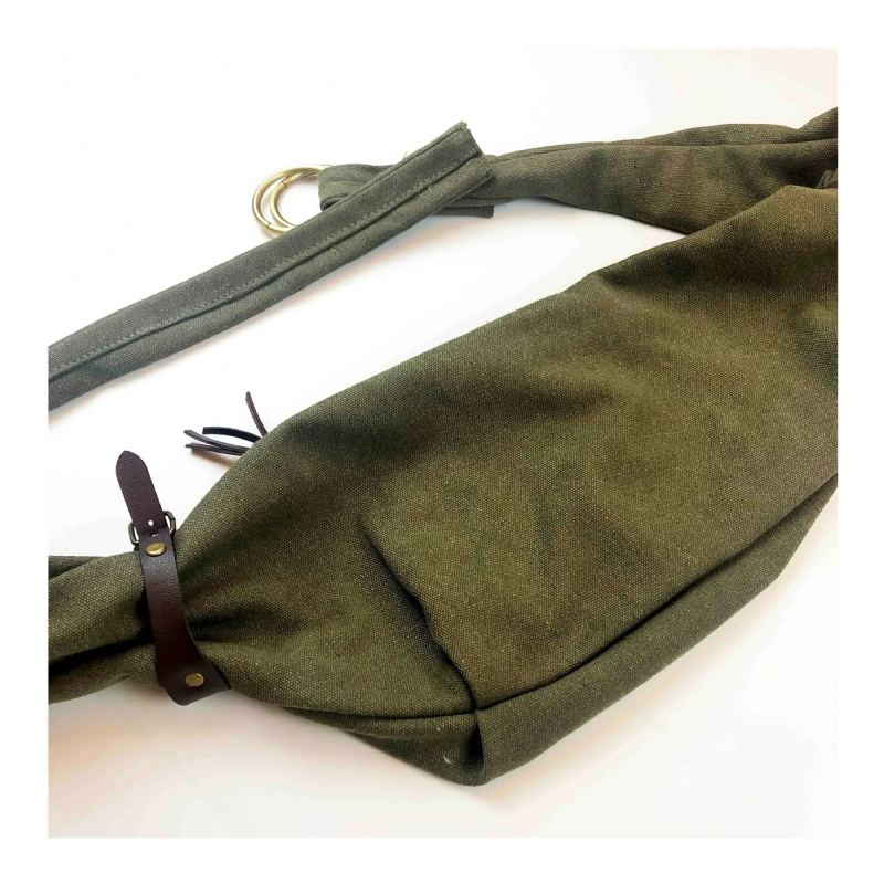 Sac Army Green Sun Tide Toile Single Diagonal Span Cuir - Armée Verte