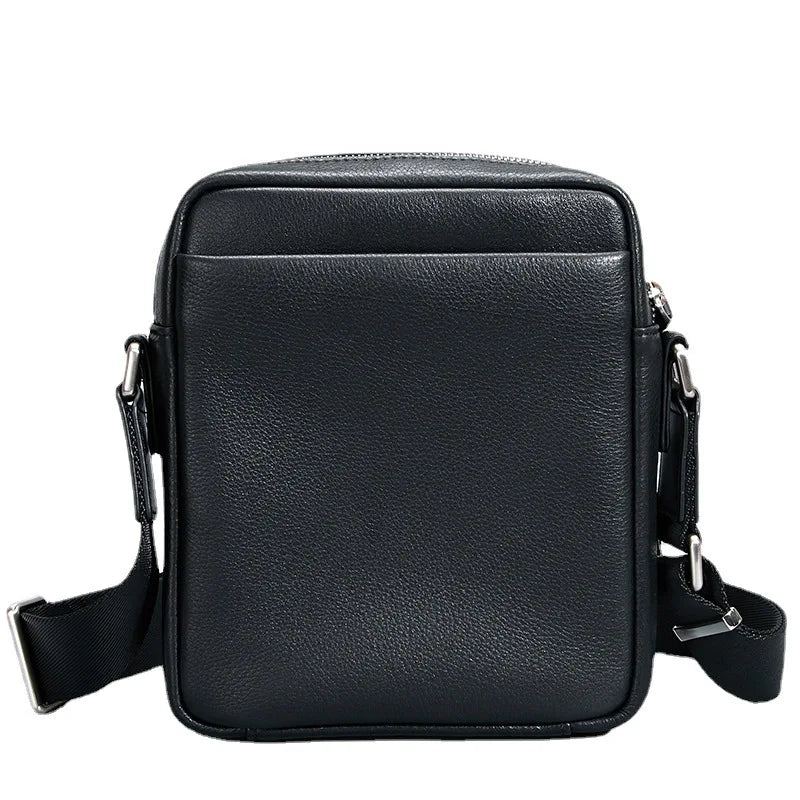 Sac À Bandoulière En Cuir Véritable Pour Hommes - Noir