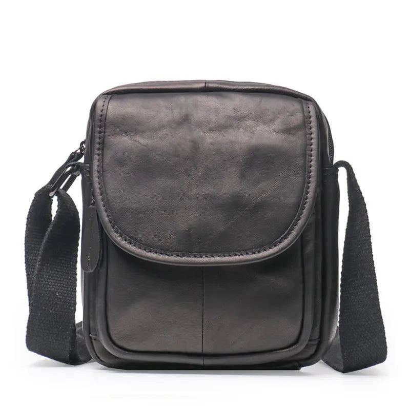 Sac À Bandoulière Simple En Cuir Pour Hommes Sac À - Noir