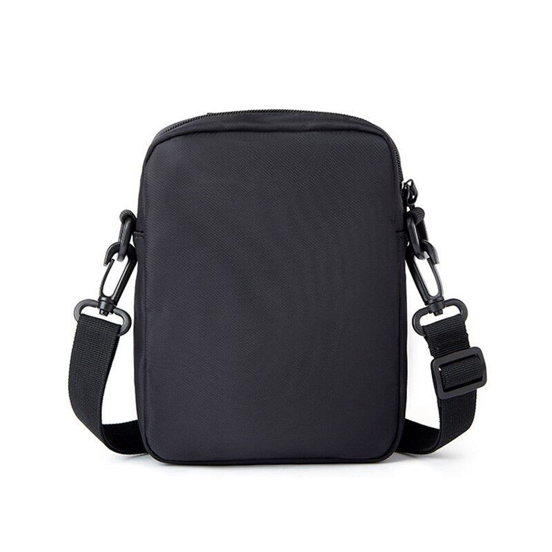 Sac À Bandoulière En Toile Pour Hommes Sacs De Poitrine Vintage Solides Imperméable Petit Sac Multifonction Étudiants - Noir