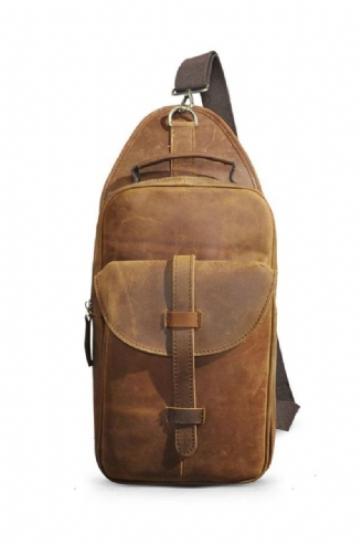 Sac À Dos En Cuir Rétro Pour Hommes Sac À Bandoulière Design Voyage Sac À