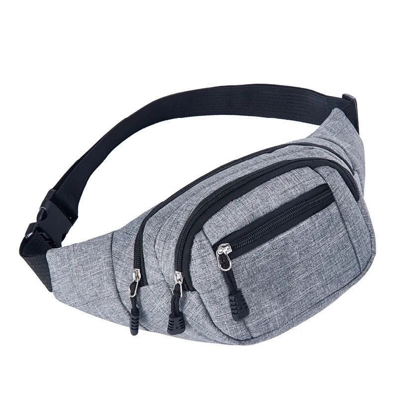 Sac De Hanche Hommes Femmes Ceinture Banane Taille Sacs Sac De Voyage Sac À Main - Gris