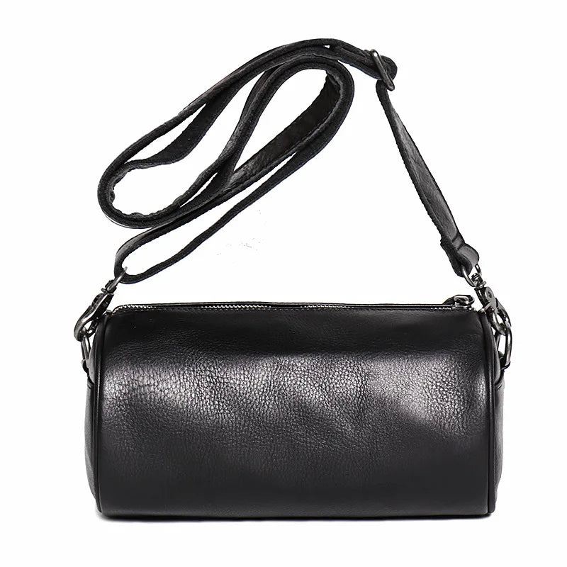 Sac Pour Hommes En Cuir Véritable Une Épaule Sac À Dos Personnalisé Sac De Téléphone Portable Sac - Noir