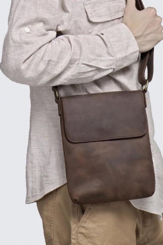 Sac Messager En Cuir Véritable Pour Hommes Sac À Bandoulière En Petit Sac À Main De Voyage Sac À