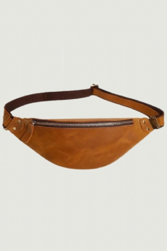 Sac De Poitrine En Cuir Pour Hommes Sac À Bandoulière Pochette Petit Sac De Ceinture