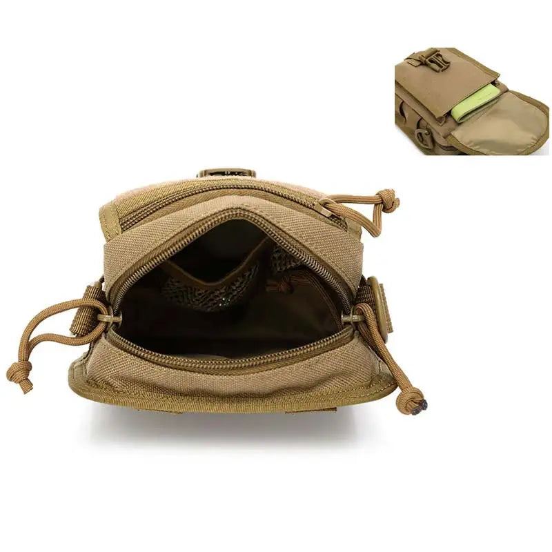 Sac Tactique Sac De Taille En Nylon Sac De Sac De Messager De Camping - Kaki