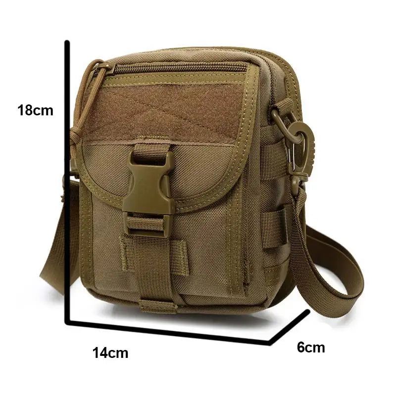 Sac Tactique Sac De Taille En Nylon Sac De Sac De Messager De Camping - Kaki