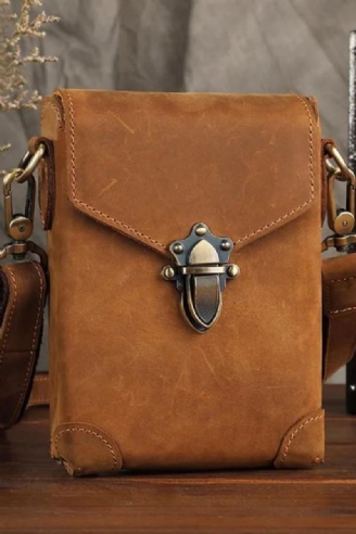 Sac De Taille En Cuir Véritable Pour Hommes Petit Sac À Bandoulière Sac À En