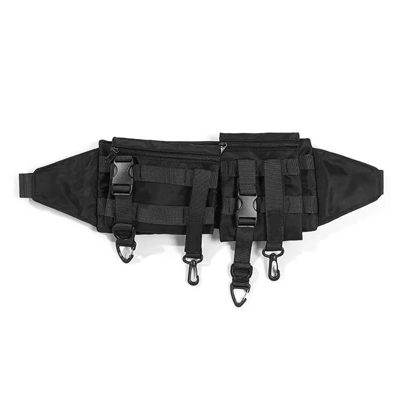 Sac De Taille Fonctionnel Tactique Pour Hommes Et Femmes Sac De Ceinture Détachable Fonction Extérieure Sacs À Bandoulière Étanches Téléphone Portable - Noir