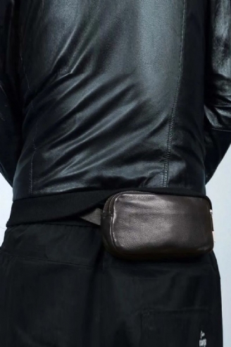 Sacs De Taille Hommes De Poitrine En Cuir Véritable Haut Fait À La Main Petit Sac À Bandoulière Messager Mini Voyage