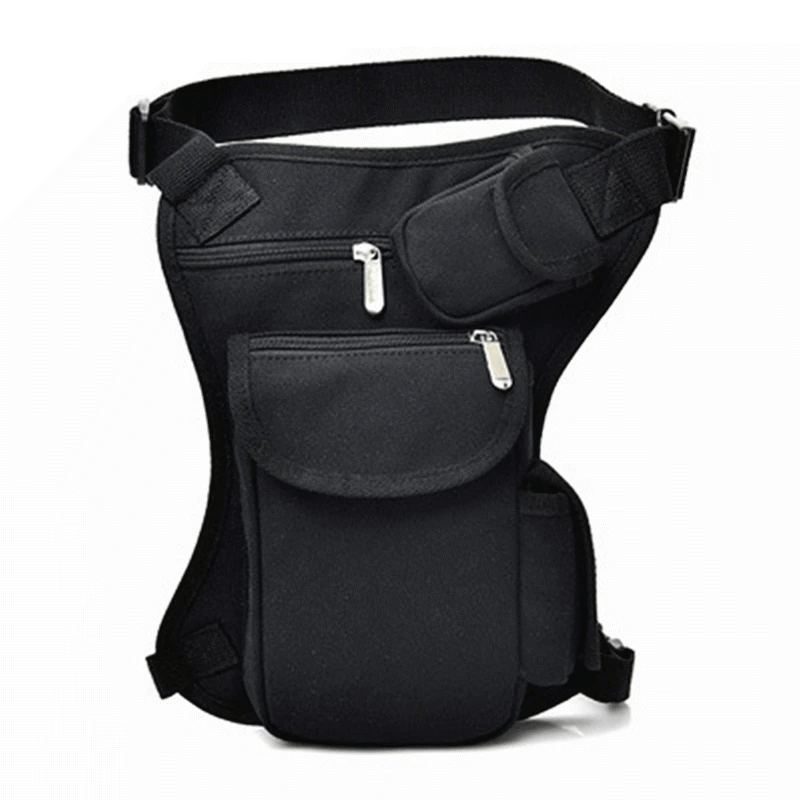 Sacs De Taille En Toile Pour Hommes Sac De Jambe Ceinture Vélo Et Moto D'argent Sac Banane Le Travail