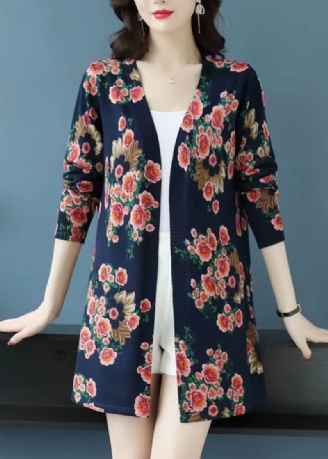 Cardigan En Tricot De Laine Patchwork Imprimé Marine Français Printemps