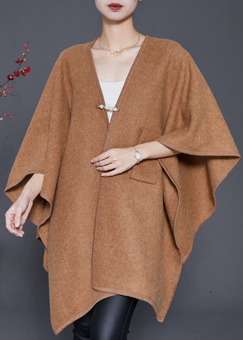 Cardigans En Laine Camel Surdimensionnés Hiver - Manteaux en laine femmes