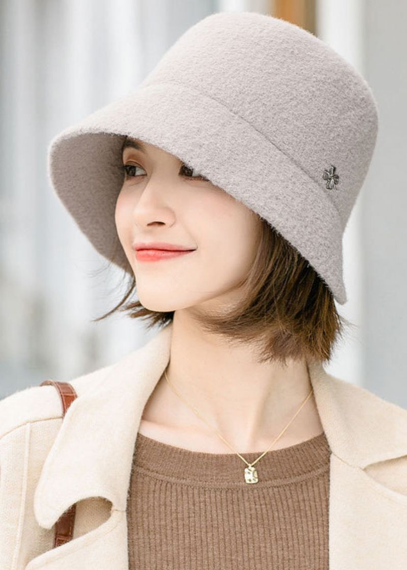 Chapeau Bob En Laine Polyvalent Noir À La Mode - Manteaux en laine femmes