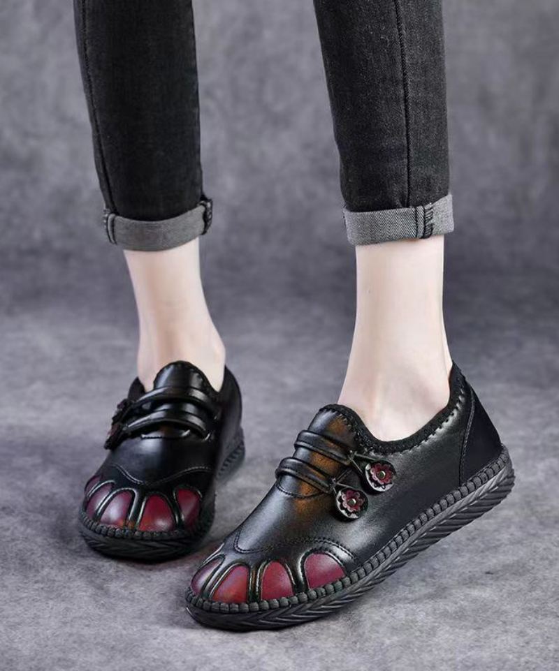 Chaussures Chaudes À Pieds Plats Pour Femmes Doublure En Laine Pelucheuse Noire - Manteaux en laine femmes