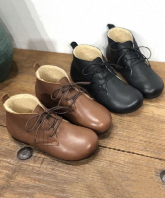 Chaussures Plates Noires Pour Femmes À Lacets Doublées De Laine Floue