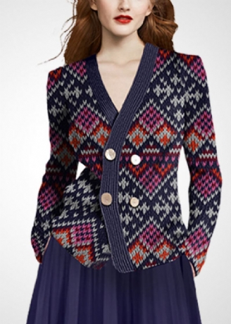 Ensemble Deux Pièces En Tricot De Laine Rouge Violet Vêtements Pour Femmes Col En V Double Poitrine Hiver