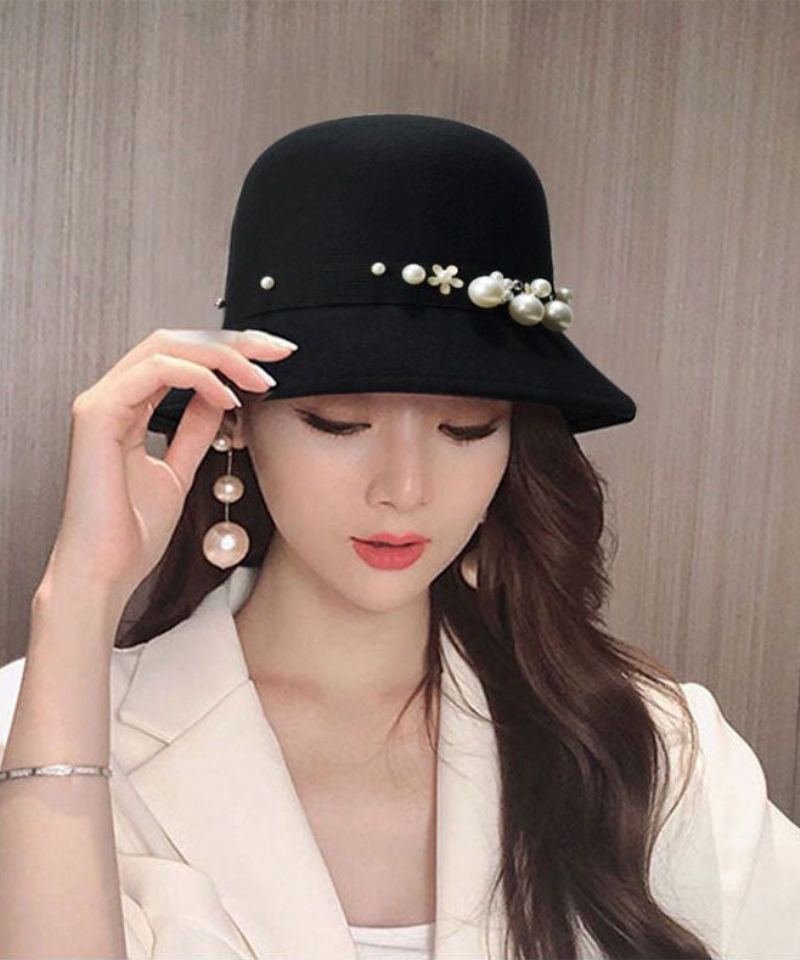 Magnifique Chapeau Cloche En Laine Fine Mulberry Pearl - Mûrier