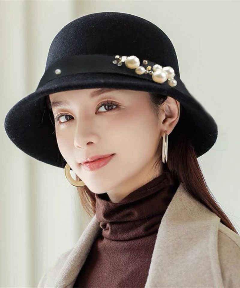 Magnifique Chapeau Cloche En Laine Fine Mulberry Pearl - Mûrier