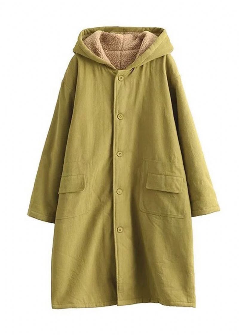 Manteau Doublé De Laine Polaire Surdimensionné Vert Clair À La Mode Vêtements D'extérieur D'hiver - Manteaux en laine femmes