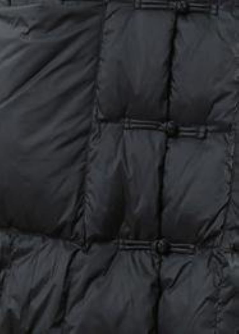 Manteau Long Ample Et Fin Veste D'hiver Col Montant Noir Boutons Chinois Vêtements D'extérieur En Laine - Manteaux en laine femmes