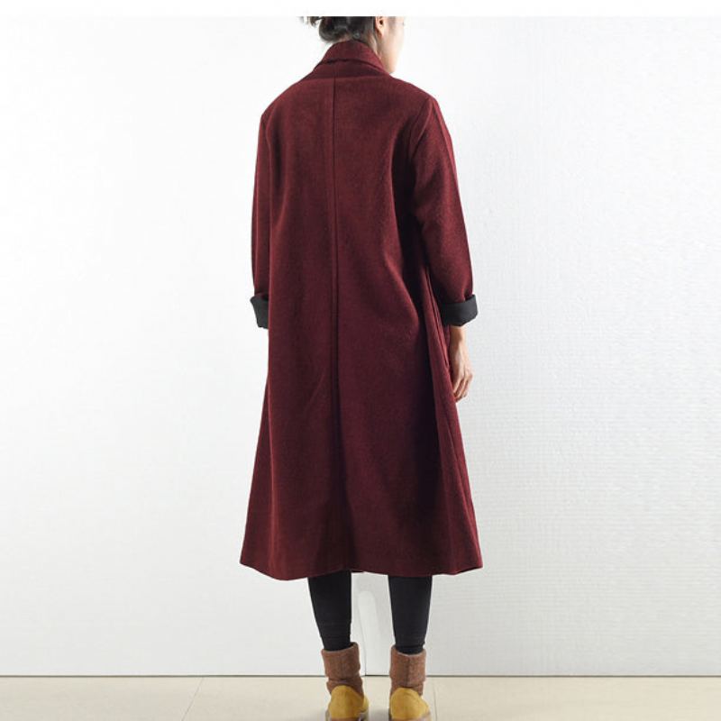 Manteaux En Laine Bordeaux Trench-coat D'hiver 2024. Cardigans Grande Taille - Manteaux en laine femmes