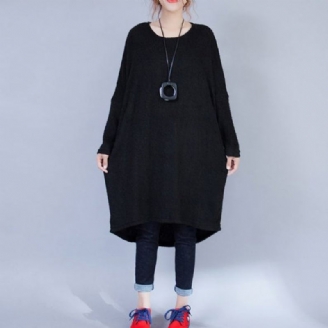 Robe Pull De Maternité Noire À Manches Longues En Tricot De Laine Grande Taille Décontractée Automne