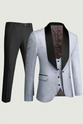 Banquet Plume Gaufrage Designer Blazer Veste Pantalon Gilet Costume Homme Manteau