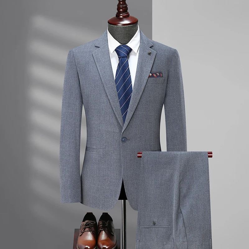 Beau Costume Pour Hommes Et Grosse Veste D'affaires Ample Mariage - Gris