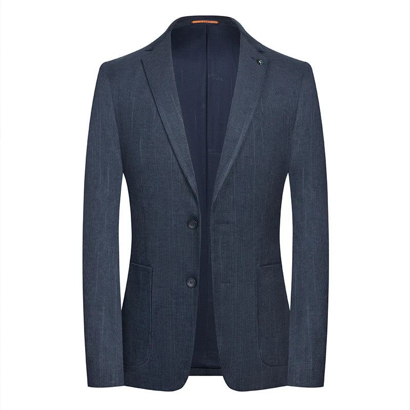 Belle Veste De Costume De Loisirs D'affaires Pour Hommes Automne Et Hiver Chemise Simple À Deux Boucles Jeunes - Bleu