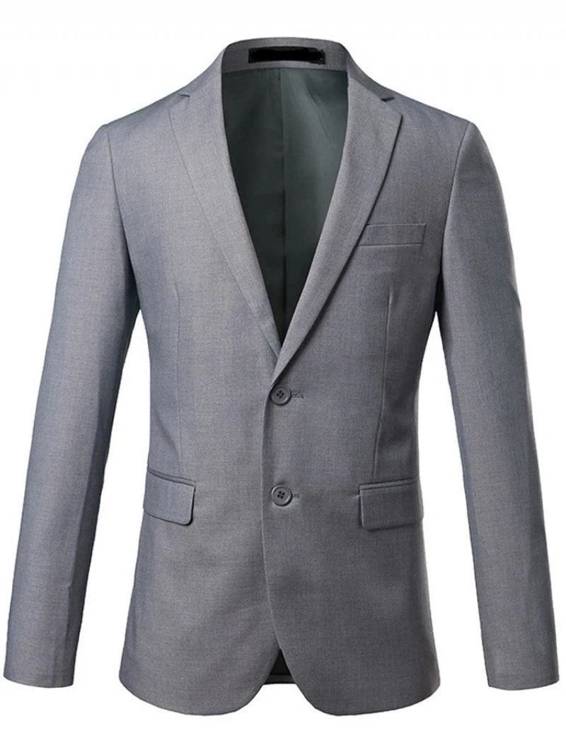 Blazer Décontracté Intelligent Pour Hommes Robe De Mariée Formelle Marié Spectacle Hauts Sociaux Veste De Costume - Gris