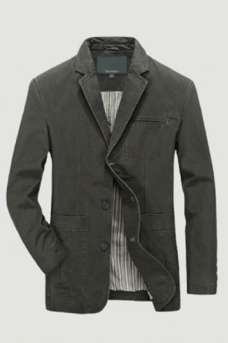 Blazer Veste Hommes Coton Lavé Costume Manteaux Décontracté Coupe Ajustée Luxe Affaires Vêtements D'extérieur Militaire Bomber Vestes