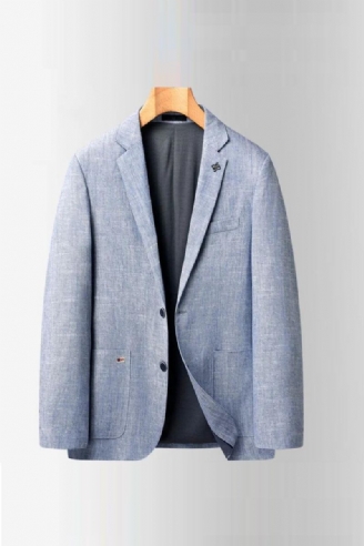 Blazers En Lin Pour Hommes Veste De Costume D'affaires Décontractée Ample Manteaux D'extérieur De Luxe Costumes De Printemps