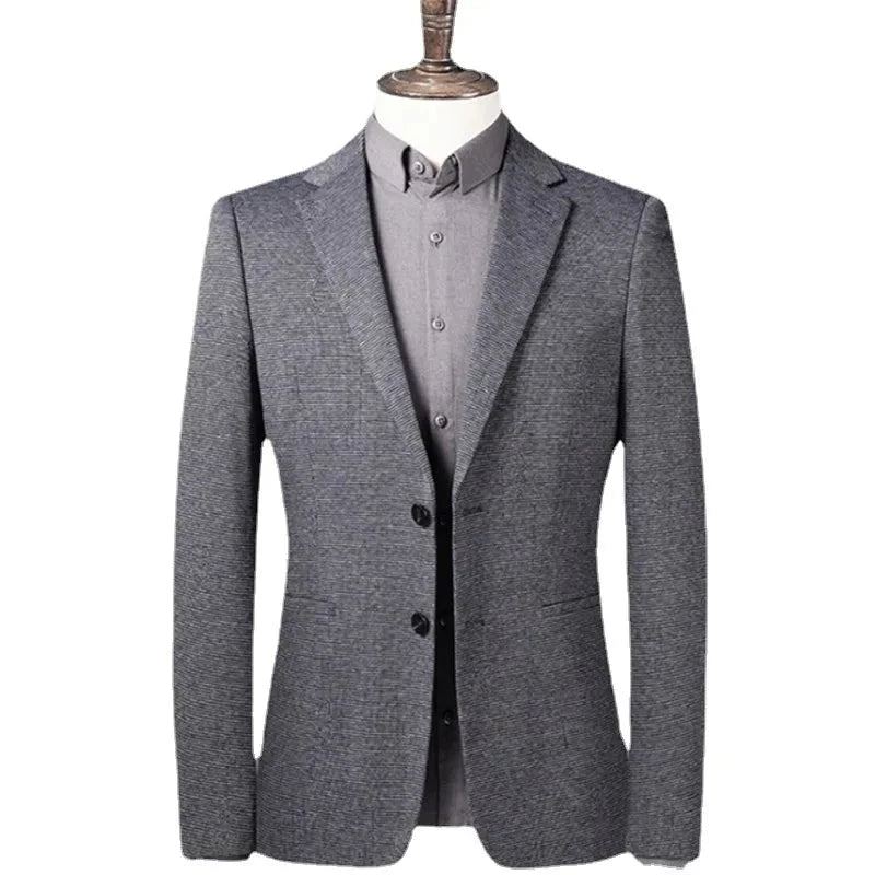 Costume D'affaires Décontracté Pour Hommes Veste Marié Spectacle De Mariage Blazer Masculin - Gris