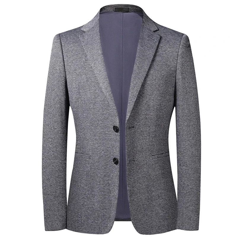 Costume D'affaires Décontracté Pour Hommes Veste Marié Spectacle De Mariage Blazer Masculin - Gris