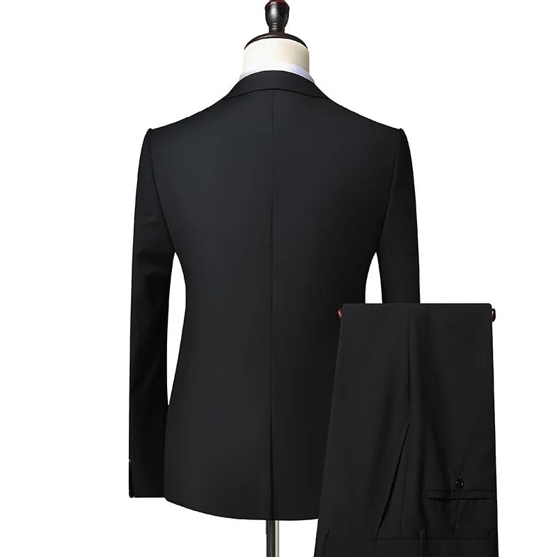 Costume Pour Hommes Dernières Conceptions De Pantalon Et Manteau Costumes De Luxe Marié Vêtements De Cérémonie - Noir