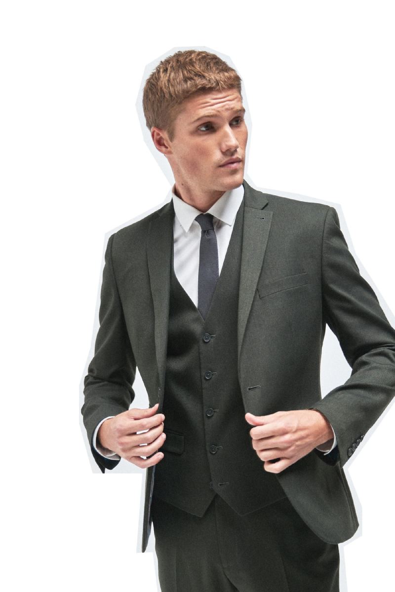 Costume Personnalisé Pour Hommes Solide Slim Manches Longues Décontracté Soirée Mariage Marié - Gris