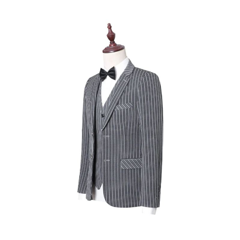 Costumes Hommes Slim Fit Costume Formel Mâle Vêtements De Cérémonie - Gris Clair