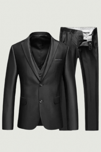 Costumes Slim Fit Pour Hommes Revers Cranté Business Mariage Marié Loisirs Smoking Dernières Conceptions De Pantalons Et De Manteaux