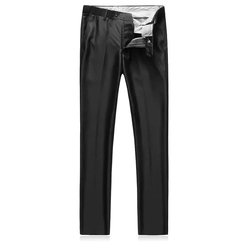 Costumes Slim Fit Pour Hommes Revers Cranté Business Mariage Marié Loisirs Smoking Dernières Conceptions De Pantalons Et De Manteaux - Noir