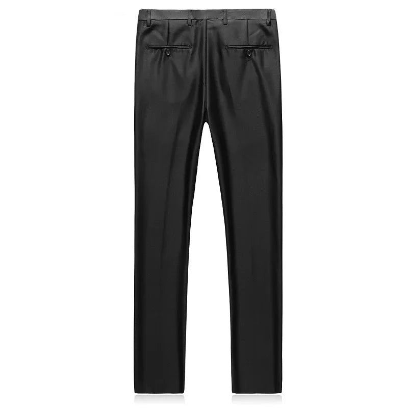 Costumes Slim Fit Pour Hommes Revers Cranté Business Mariage Marié Loisirs Smoking Dernières Conceptions De Pantalons Et De Manteaux - Noir